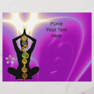 Prospectus 21,6 Cm X 24,94 Cm RODE D'ASCLEPIUS,7 CHAKRAS YOGA LOTUS POSE rose