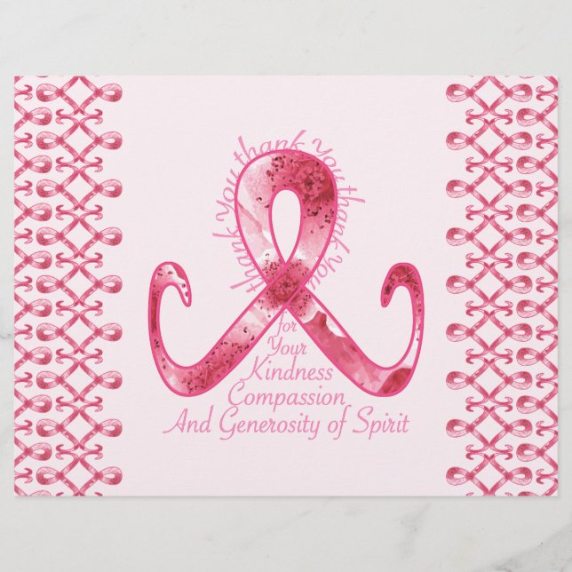 Prospectus 21,6 Cm X 24,94 Cm Ruban rose merci (Devant)