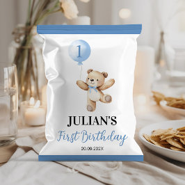 Prospectus 21,6 Cm X 24,94 Cm Sac à chips Teddy Blue Balloon Beary Birthday
