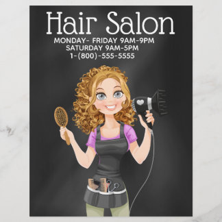 Prospectus 21,6 Cm X 24,94 Cm Salon de coiffure Chalkboard Circulaire promotionn