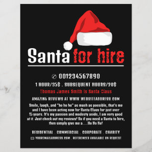 Prospectus 21,6 Cm X 24,94 Cm Santa Hat, Santa Claus Entertainer Publicité