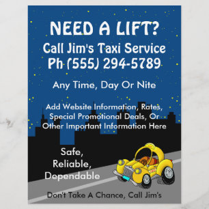 Prospectus 21,6 Cm X 24,94 Cm Service de taxi