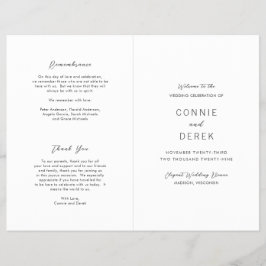 Prospectus 21,6 Cm X 24,94 Cm Simple Modern Budget Wedding Program
