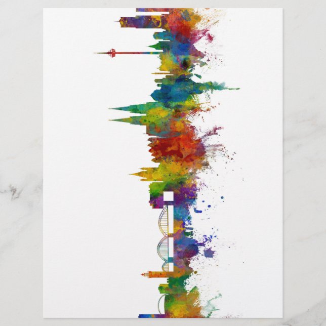 Prospectus 21,6 Cm X 24,94 Cm Skyline Allemagne de Cologne (Devant)