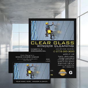Prospectus 21,6 Cm X 24,94 Cm Skyscraper, Nettoyeur de fenêtres, Publicité de ne