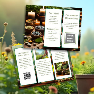 Prospectus 21,6 Cm X 24,94 Cm Spa Wellness Holistic Ayurveda Brochure pliée