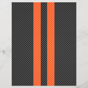 Prospectus 21,6 Cm X 24,94 Cm Sporty Orange Stripes sur l'impression en fibre de