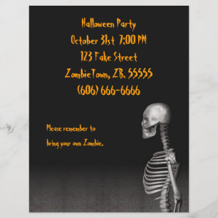Prospectus 21,6 Cm X 24,94 Cm Squelette - Halloween Flyer