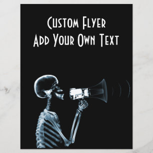 PROSPECTUS 21,6 CM X 24,94 CM SQUELETTE X-RAY SUR MEGAPHONE - BLEU