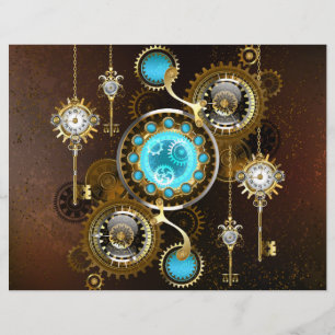 Prospectus 21,6 Cm X 24,94 Cm Steampunk Rusty Background