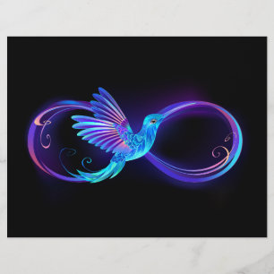 Prospectus 21,6 Cm X 24,94 Cm Symbole de Neon Infinity par Glowing Hummingbird