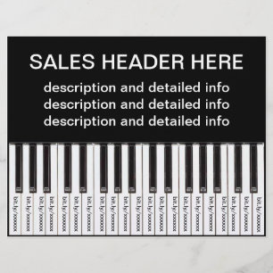 Prospectus 21,6 Cm X 24,94 Cm Tear-Off Advertising Flyer Personalized Keyboard