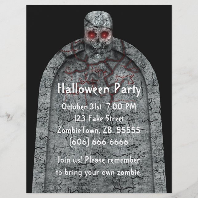 Prospectus 21,6 Cm X 24,94 Cm Tombstone - Halloween Flyer (Devant)