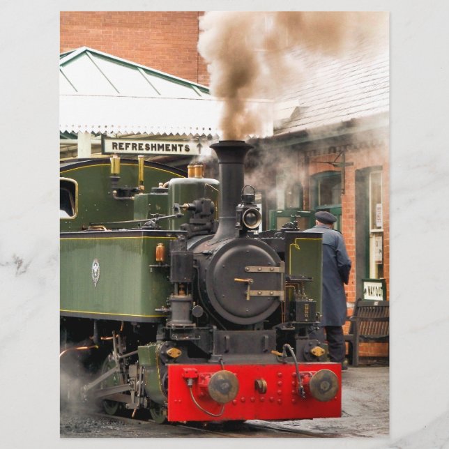 PROSPECTUS 21,6 CM X 24,94 CM TRAINS DE VAPEUR (Devant)
