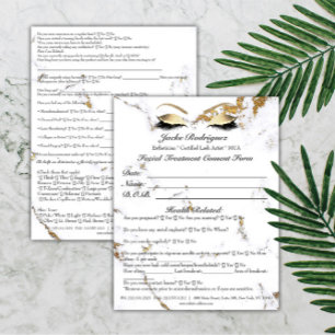 Prospectus 21,6 Cm X 24,94 Cm Traitement facial Formulaire de consentement Marbr