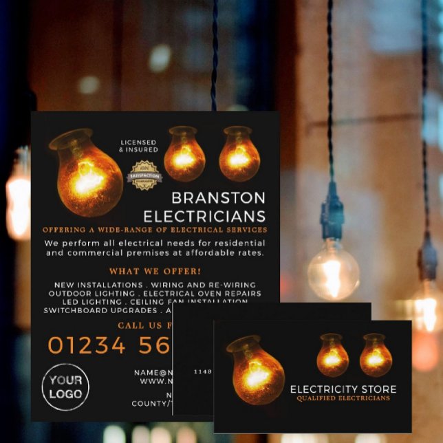 Prospectus 21,6 Cm X 24,94 Cm Trois ampoules, Publicité Electricielle (Créateur téléchargé)