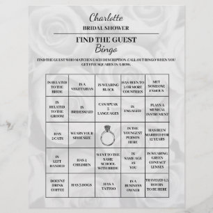 Prospectus 21,6 Cm X 24,94 Cm Trouvez le Bingo de la Fête de Mariée