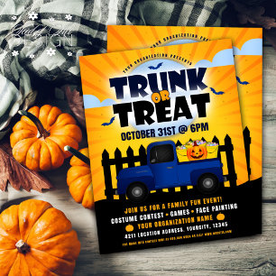 Prospectus 21,6 Cm X 24,94 Cm Trunk or Treat Halloween Truck Citrouille Event