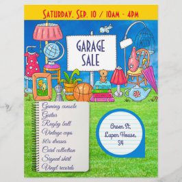 Prospectus 21,6 Cm X 24,94 Cm Vente de garage personnalisable, vente de cour inv