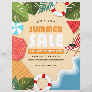 Prospectus 21,6 Cm X 24,94 Cm Vente d'été Boutique Vente de détail Promo