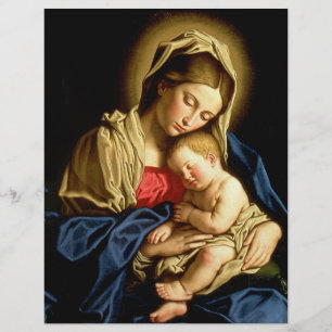 Prospectus 21,6 Cm X 24,94 Cm Vierge et Enfant Jésus - Sassoferrato