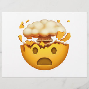 Prospectus 21,6 Cm X 24,94 Cm Visage Choqué Avec Tête Explosive - Emoji