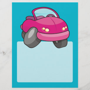 Prospectus 21,6 Cm X 24,94 Cm Voiture Carton Rose