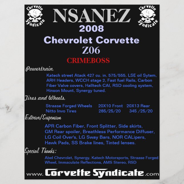 Prospectus 21,6 Cm X 24,94 Cm Voiture Show Plaquer. (Devant)