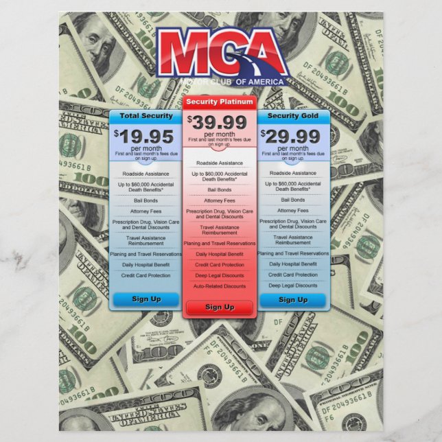 PROSPECTUS 21,6 CM X 24,94 CM VOLS MCA #1 (Devant)