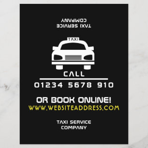 Prospectus 21,6 Cm X 24,94 Cm White Taxi Cab Logo with Price List