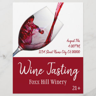 Prospectus 21,6 Cm X 24,94 Cm Wine Tasting Flyer