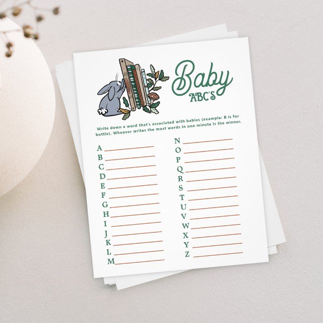 Prospectus 21,6 Cm X 24,94 Cm Woodland Storybook ABC's Baby shower Party jeu (Baby ABCs Woodland Storybook Baby Shower Activity)