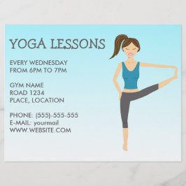 Prospectus 21,6 Cm X 24,94 Cm Yoga Girl in Main To Toe Pose Yoga Classes