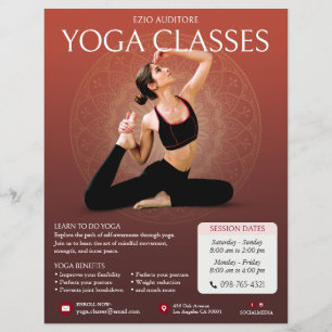 Prospectus 21,6 Cm X 24,94 Cm Yoga Instructeur Classes Circulaire