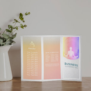 Prospectus 21,6 Cm X 24,94 Cm Yoga Studio Brochures Tri-Fold
