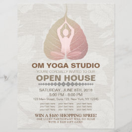 Prospectus 21,6 Cm X 24,94 Cm YOGA Studio Open House Méditation Pose Bodhi Leaf
