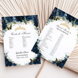 Prospectus Budget Quinceañera 15 Marine Floral Corte Padrinos