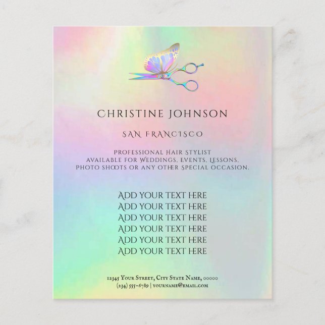 prospectus professionnel de coiffure (Devant)