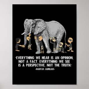 Prospektivquote Marcus Aurelius Elephant Illustr Poster