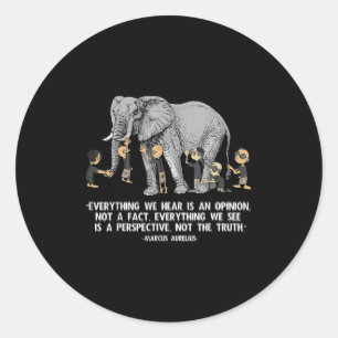 Prospektivquote Marcus Aurelius Elephant Illustr Runder Aufkleber