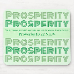 Prosperity Bible Verse Sprichwörter Light Green Mousepad