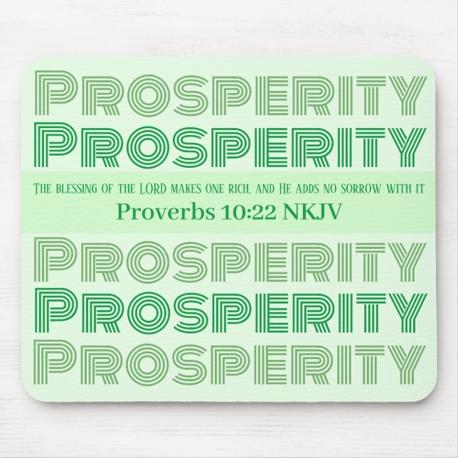 Prosperity Bible Verse Sprichwörter Light Green Mousepad (Vorne)