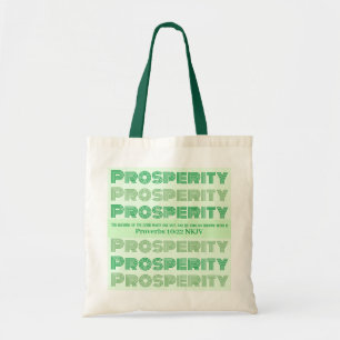 Prosperity Bible Verse Sprichwörter Light Green Tragetasche