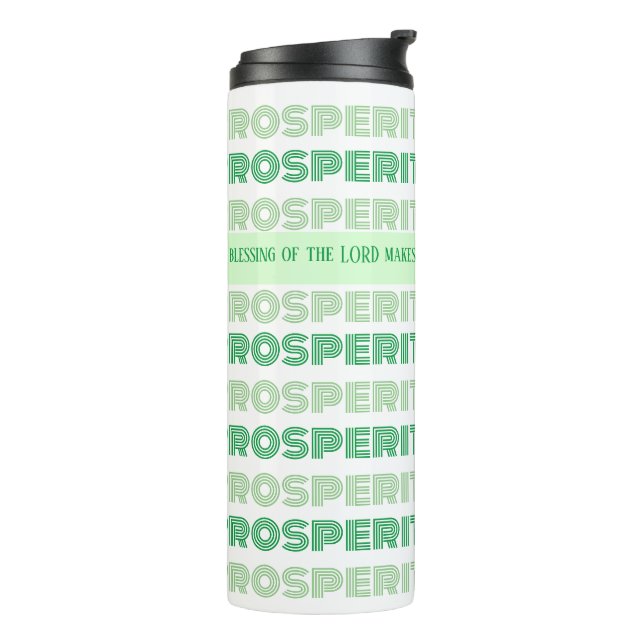 Prosperity Bible Verse Sprichwörter Thermosbecher (Nach links gedreht)