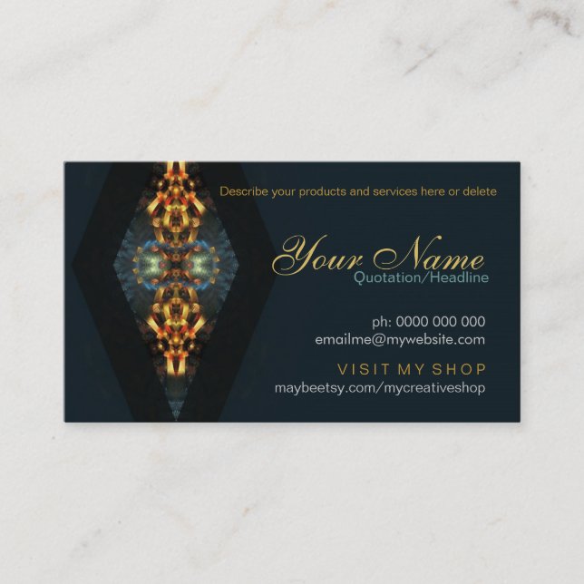 Prosperity Diamond Fraktal Art Business Card Visitenkarte (Vorderseite)