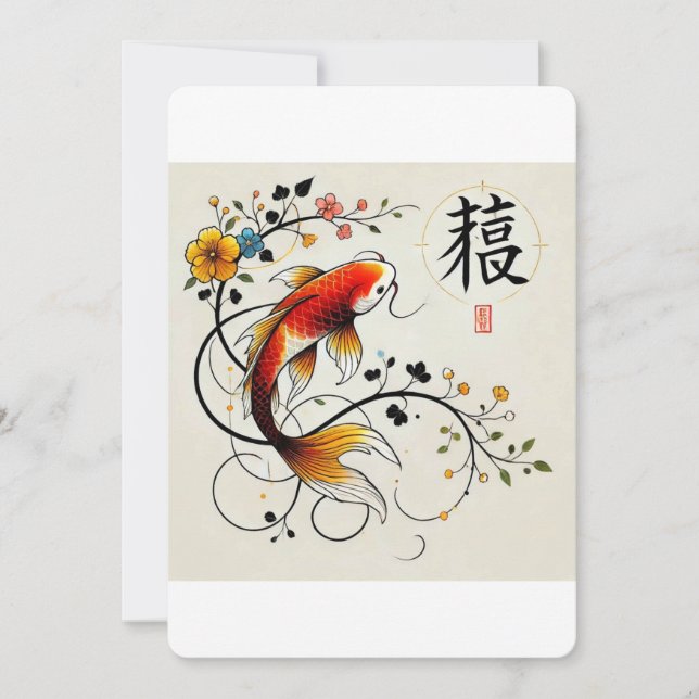 Prosperity Koi Card Feiertagskarte (Vorderseite)