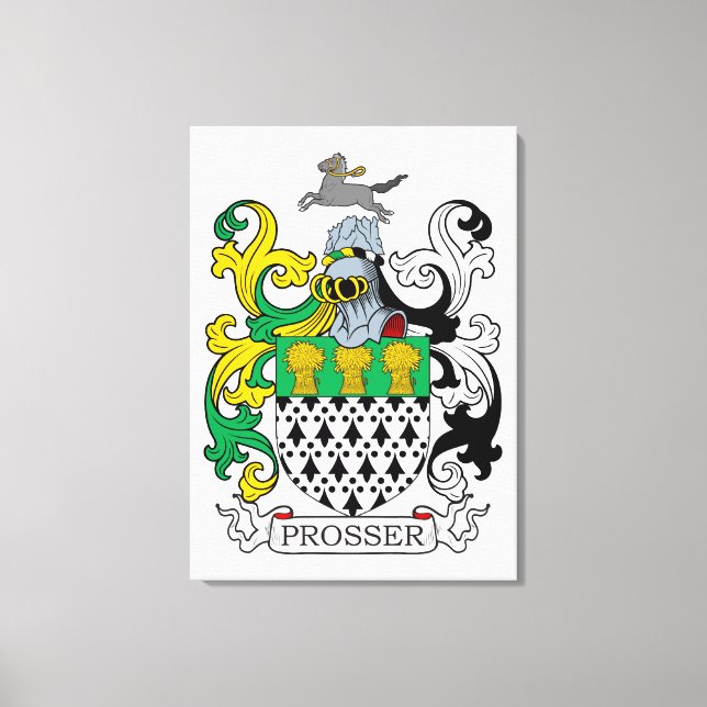 Prosser Familienwappen Leinwanddruck (Vorderseite)