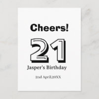 Prost 21 Geburtstag fett gedruckter Name Junge Man