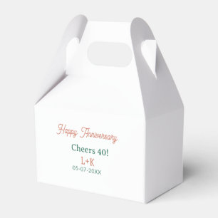 Prost 40 glücklicher Jahrestag orange grün Name Da Geschenkschachtel