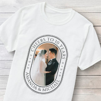 "Prost auf 10 Jahre" Hochzeitsjubiläumsfoto T-Shirt